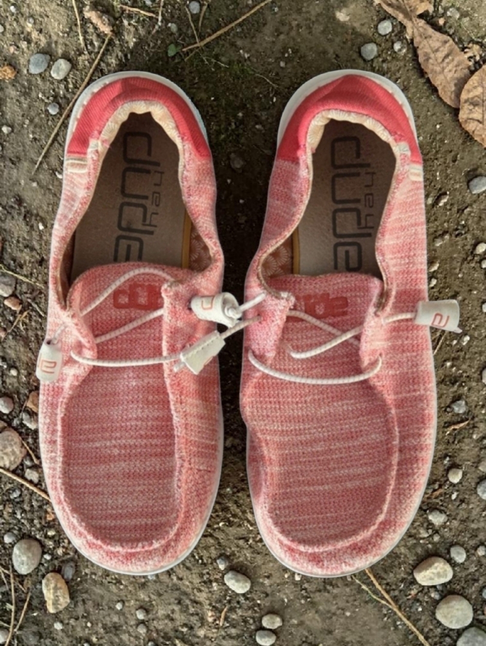 Hey Dude Coral Pink Wendy Women's Slip-On Sneakers Size 7